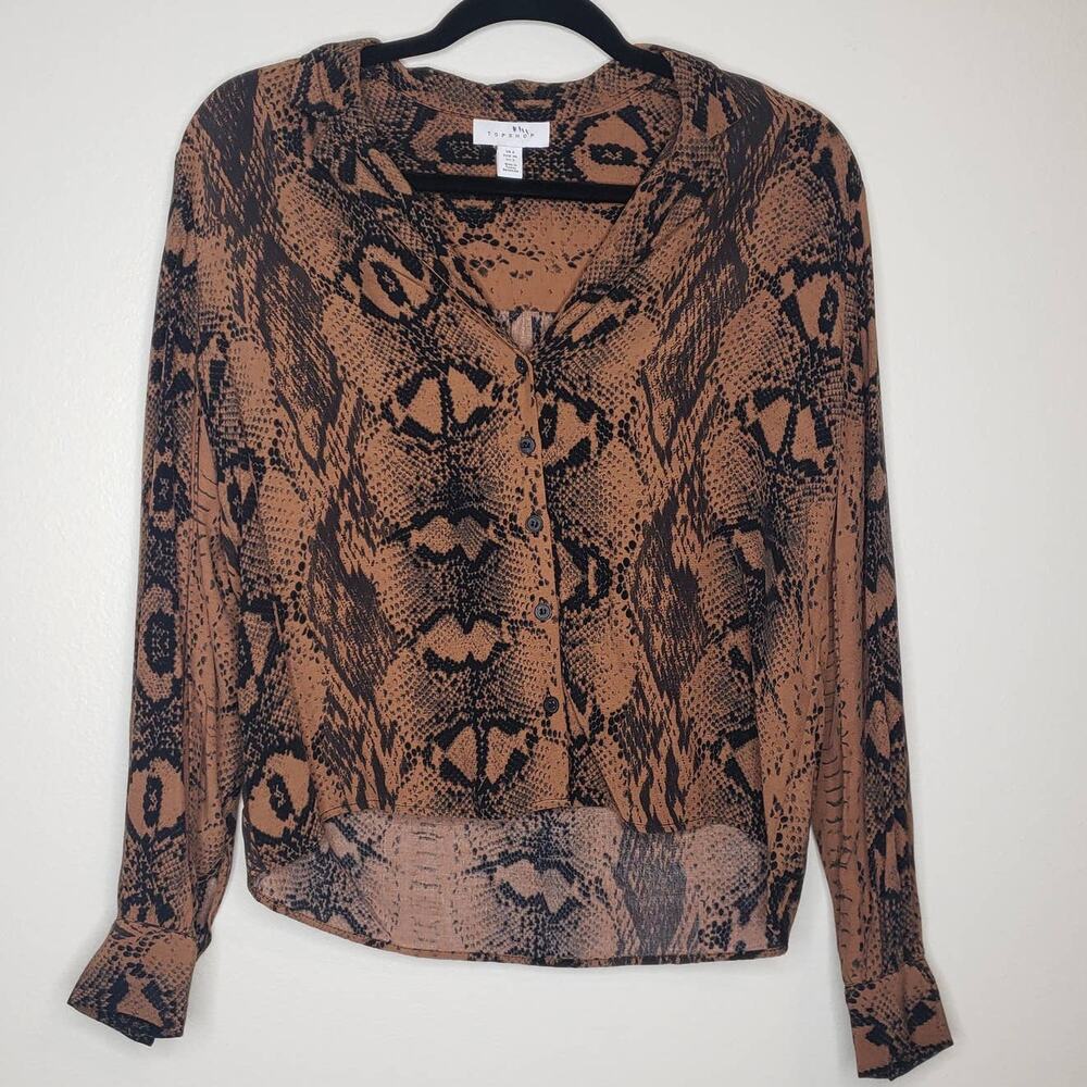 Topshop| Jessica Snake Skin Print Button-Down